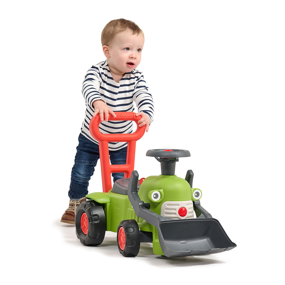 Traktor med rat, horn, og skubbehåndtag Claas Vintage FALK